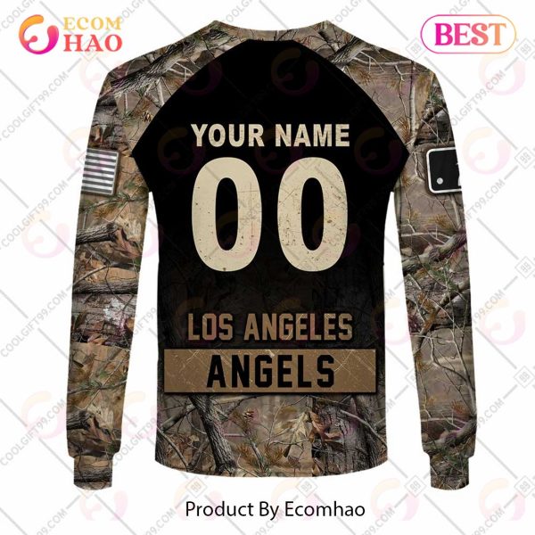 Personalized MLB Los Angeles Angels Hunting Camouflage 3D Hoodie