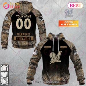 Personalized MLB Milwaukee Brewers Hunting Camouflage 3D Hoodie