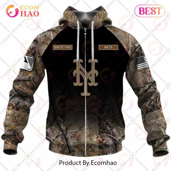 Personalized MLB New York Mets Hunting Camouflage 3D Hoodie