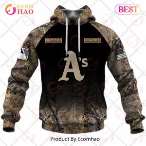 Personalized MLB Oakland Athletics Hunting Camouflage 3D Hoodie