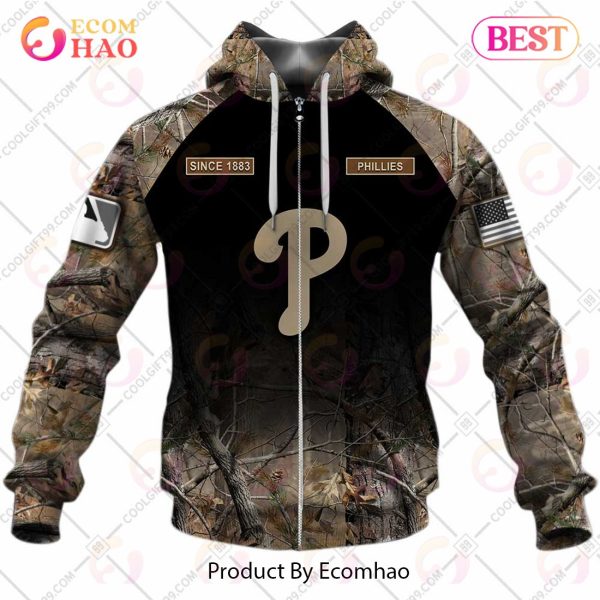 Personalized MLB Philadelphia Phillies Hunting Camouflage 3D Hoodie
