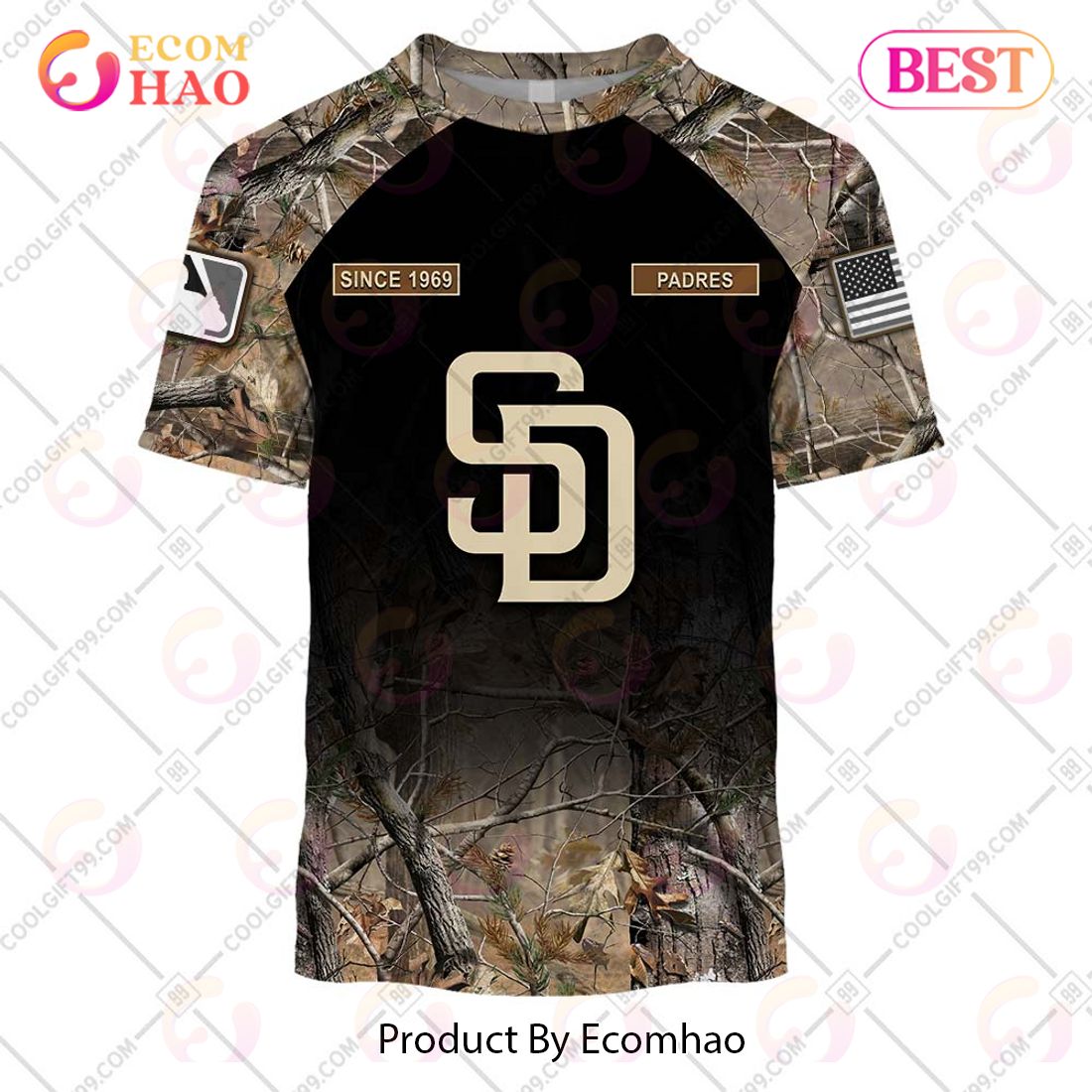 San Diego Padres MLB Personalized Hunting Camouflage Hoodie T