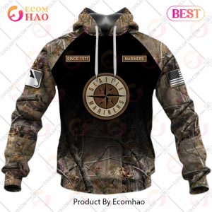 Personalized MLB Seattle Mariners Hunting Camouflage 3D Hoodie
