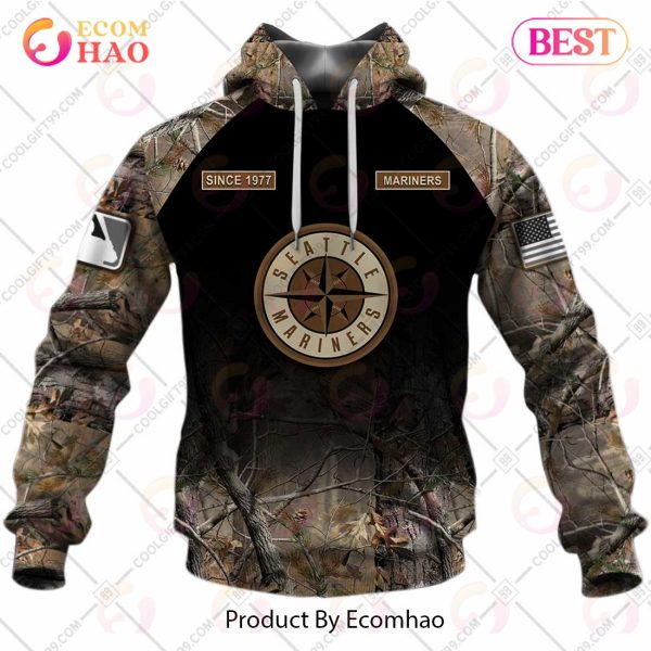Personalized MLB Seattle Mariners Hunting Camouflage 3D Hoodie