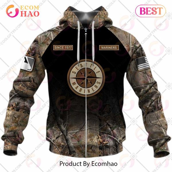Personalized MLB Seattle Mariners Hunting Camouflage 3D Hoodie