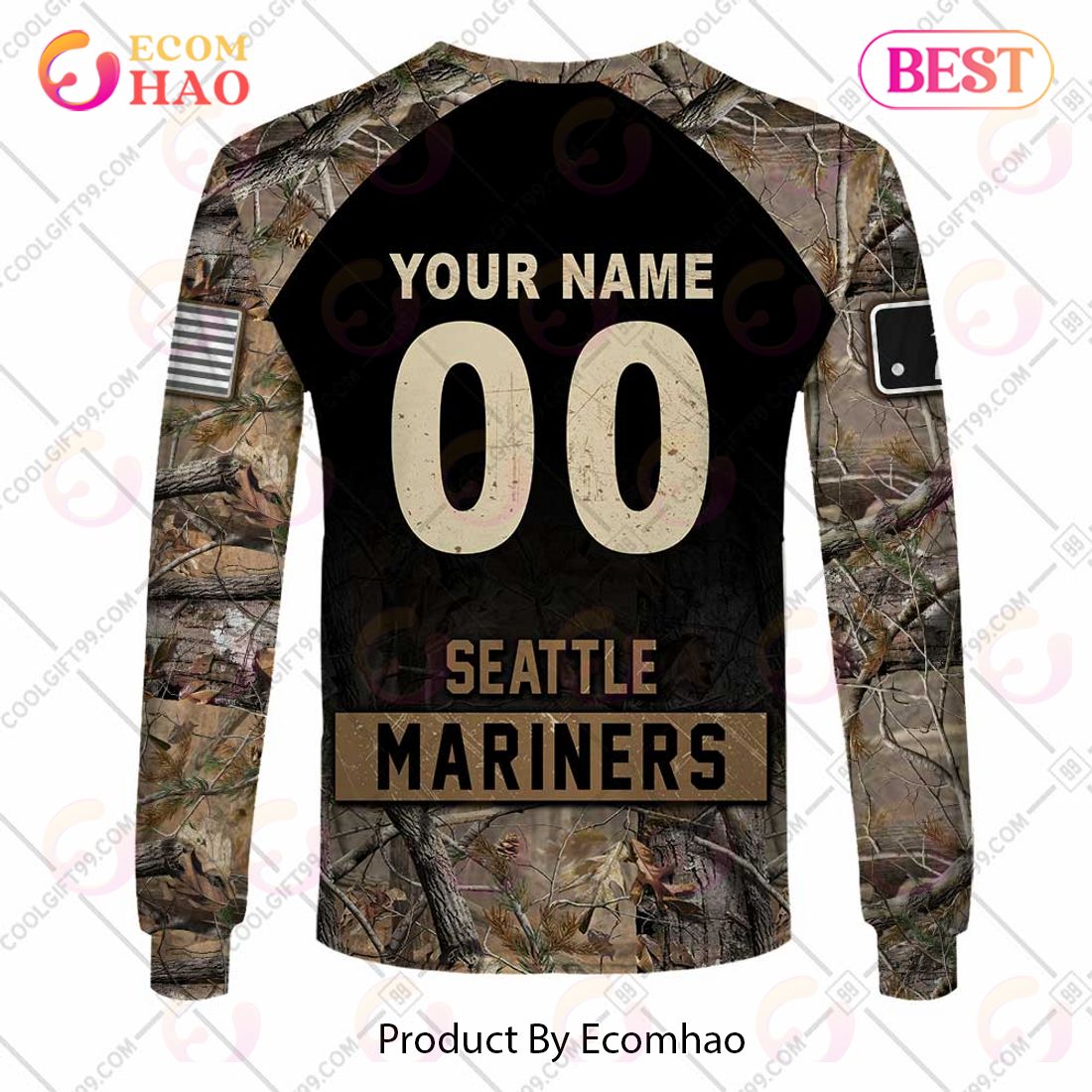 Seattle Mariners MLB Personalized Hunting Camouflage Hoodie T Shirt -  Growkoc