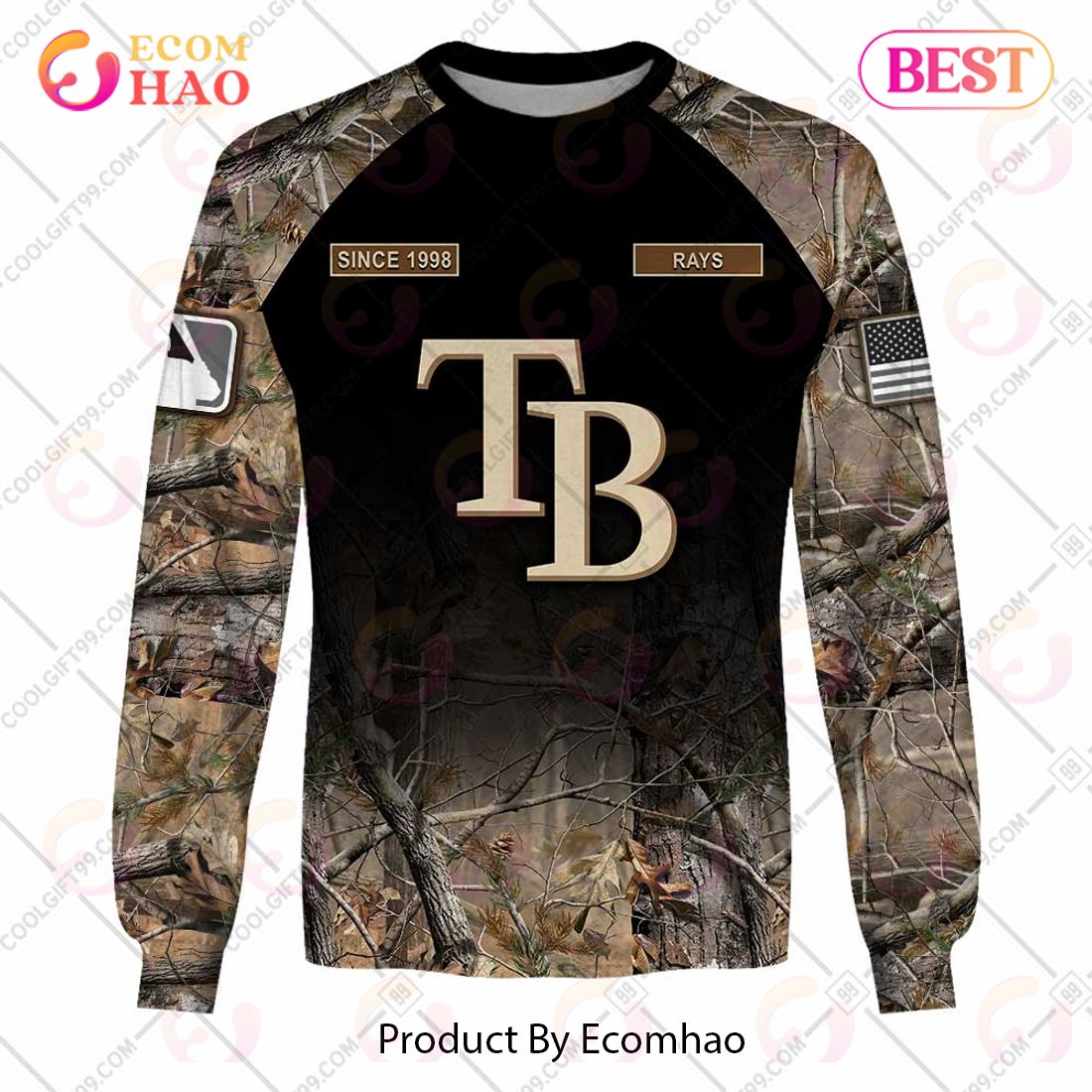 Tampa Bay Rays MLB Personalized Hunting Camouflage Hoodie T Shirt - Growkoc