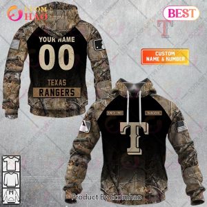 Personalized MLB Texas Rangers Hunting Camouflage 3D Hoodie