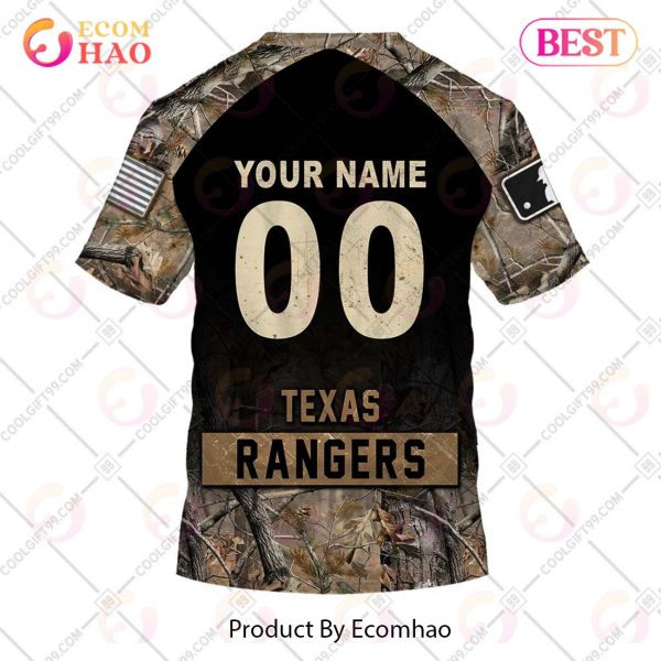 Personalized MLB Texas Rangers Hunting Camouflage 3D Hoodie