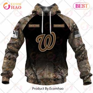 Personalized MLB Washington Nationals Hunting Camouflage 3D Hoodie