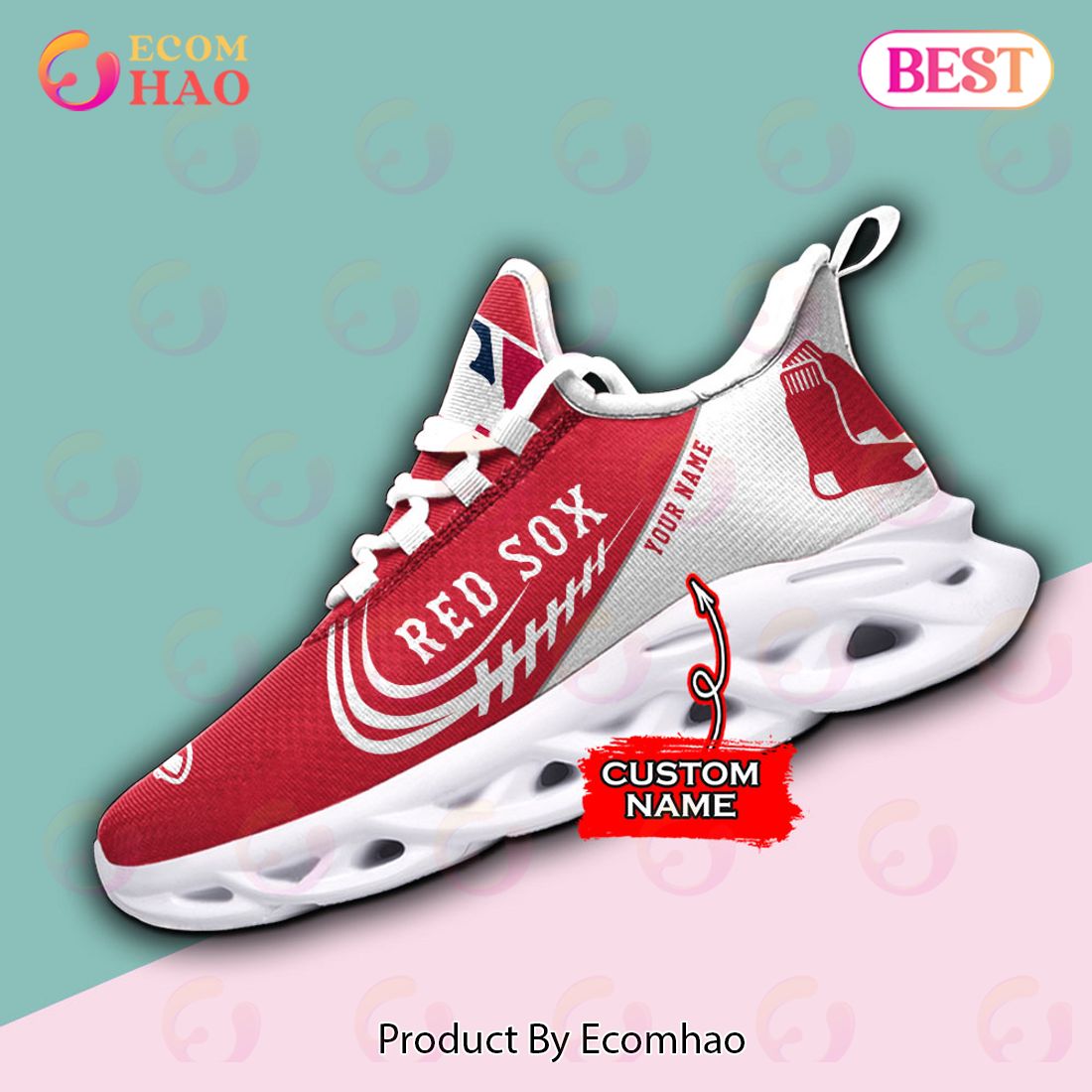 Custom Name Boston Red Sox Cool Sneakers Max Soul Running Shoes