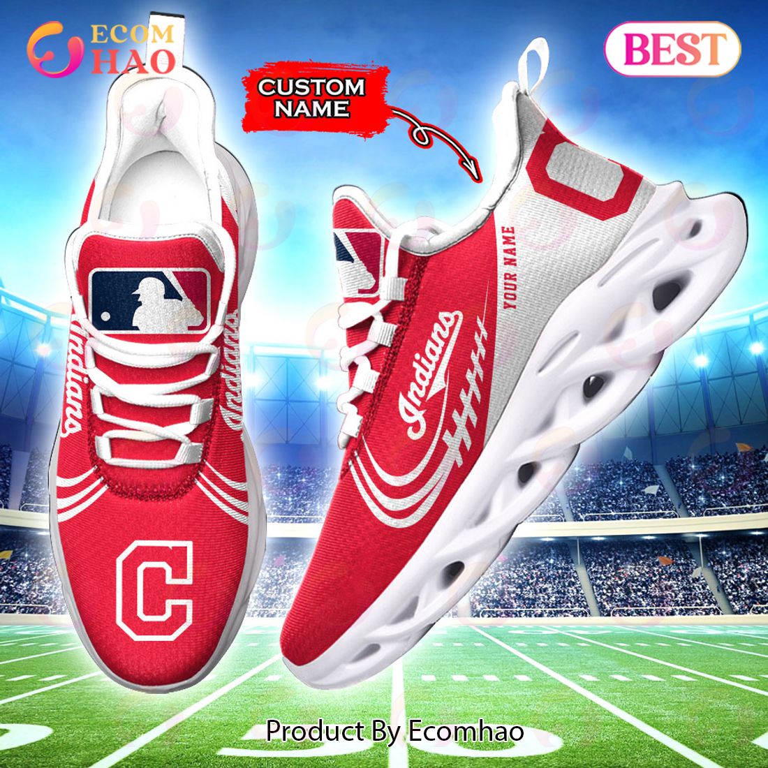 MLB Cleveland Indians Max Soul Sneaker Custom Name