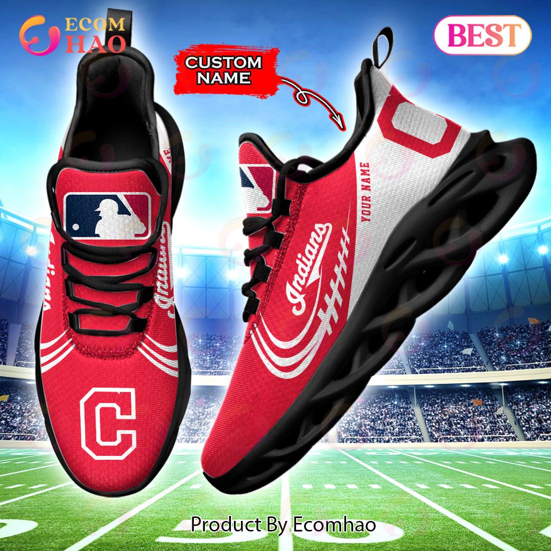 MLB Cleveland Indians Max Soul Sneaker Custom Name