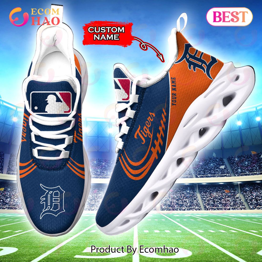 MLB Detroit Tigers Max Soul Sneaker Custom Name