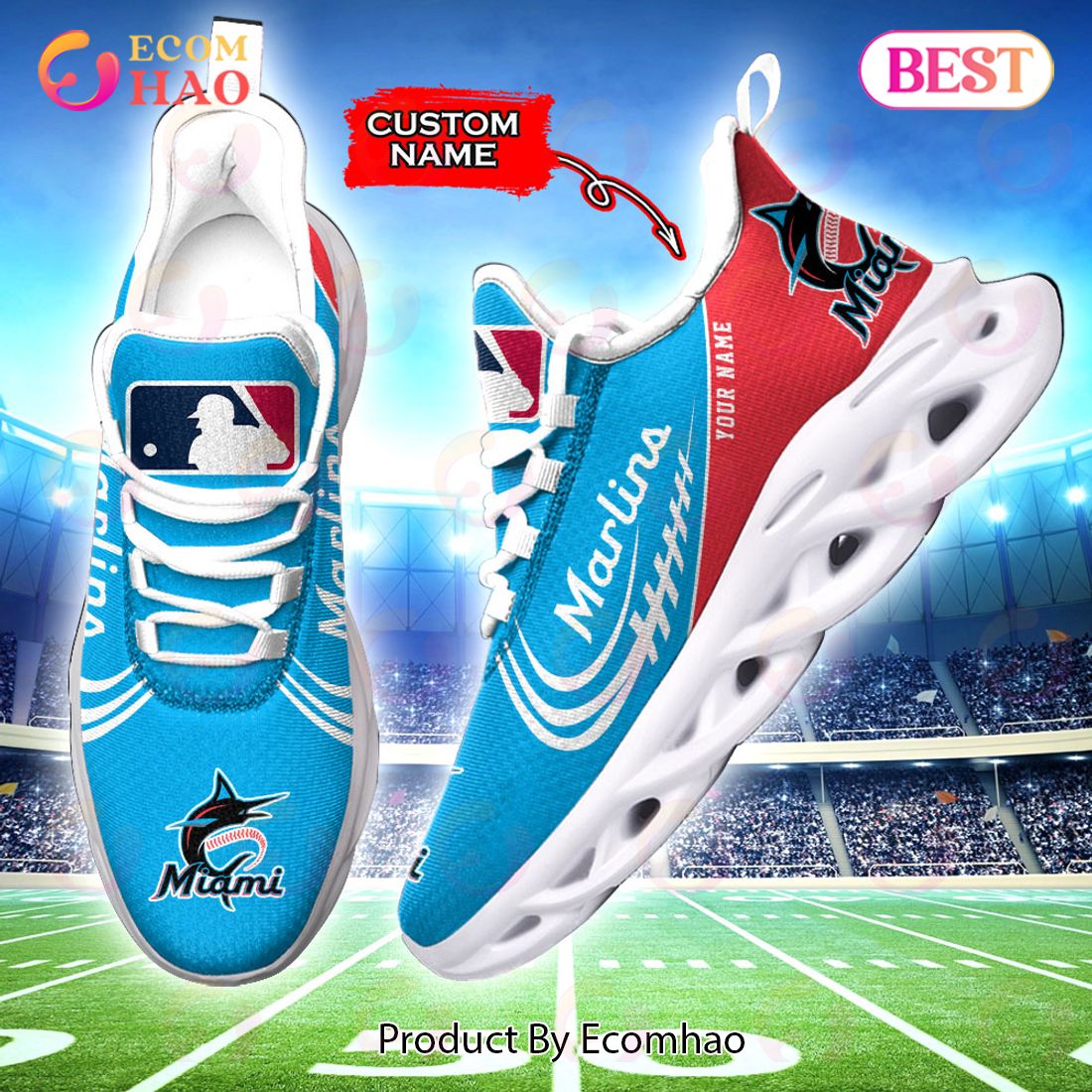 MLB Miami Marlins Max Soul Sneaker Custom Name