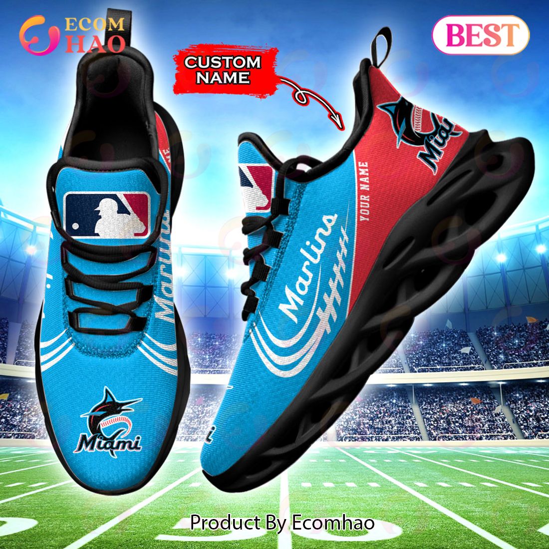 MLB Miami Marlins Max Soul Sneaker Custom Name