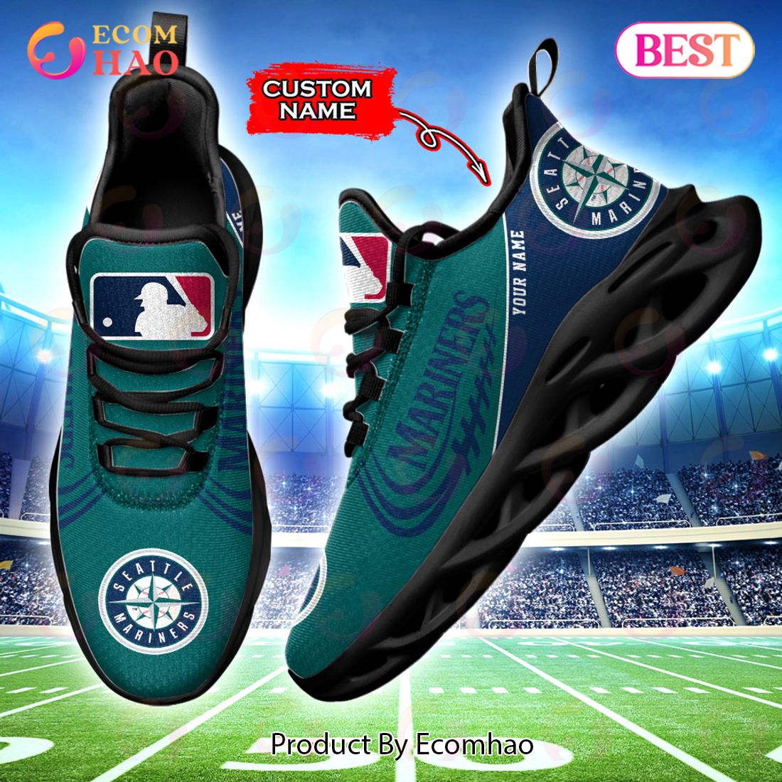 MLB Seattle Mariners Max Soul Sneaker Custom Name