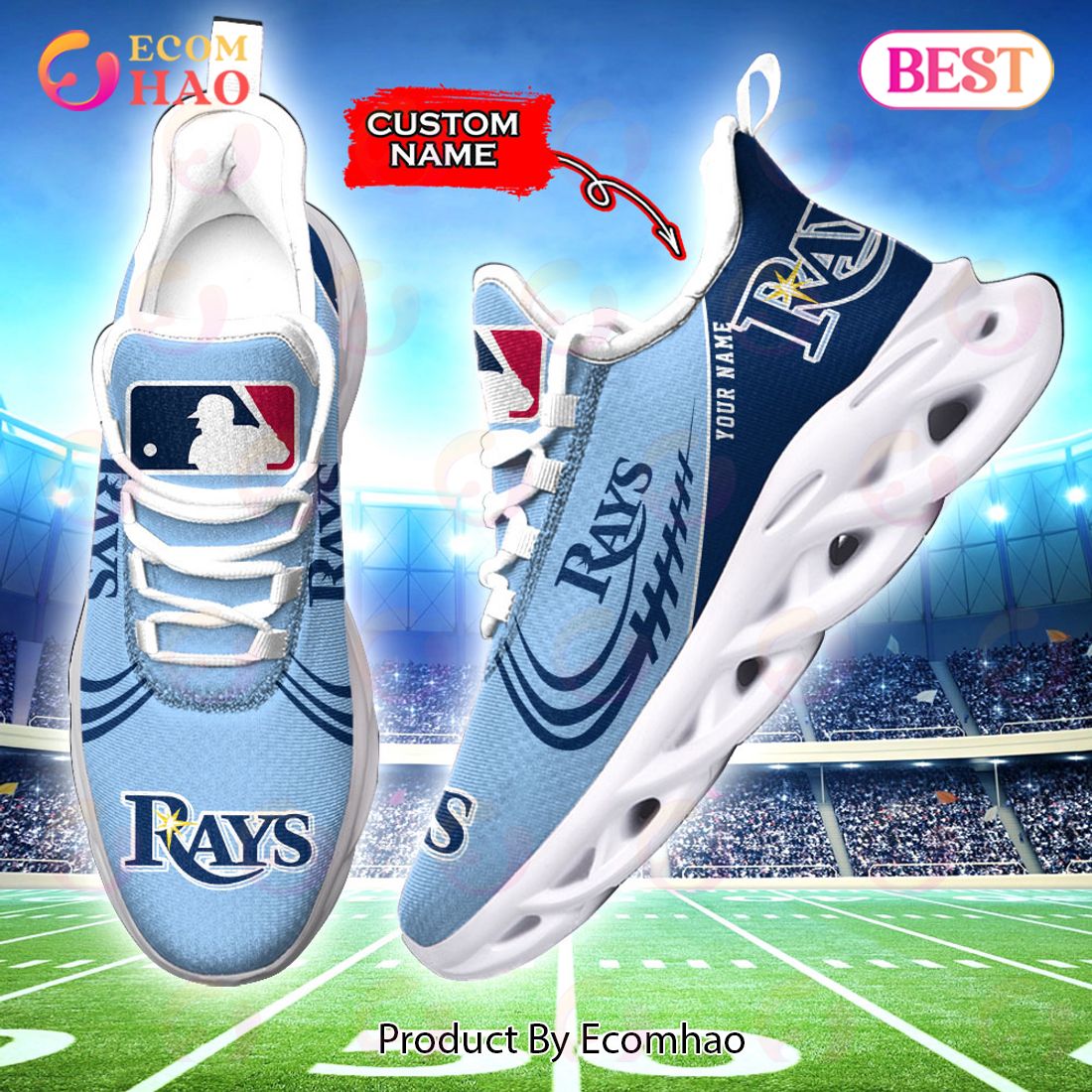 MLB Tampa Bay Rays New Trending Blue Color Max Soul Shoes