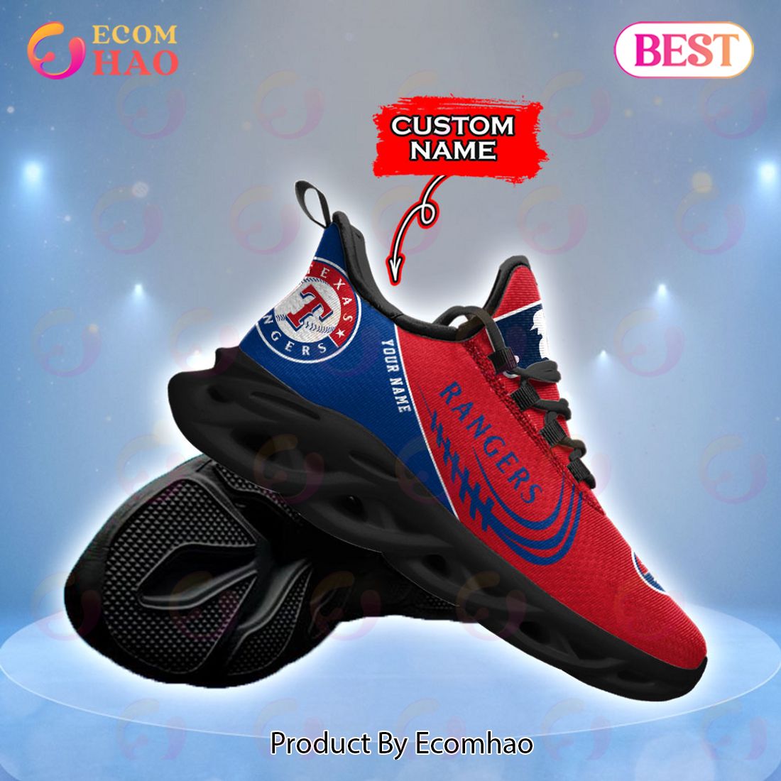 For Fans MLB Texas Rangers Personalized Name Max Soul Sneakers