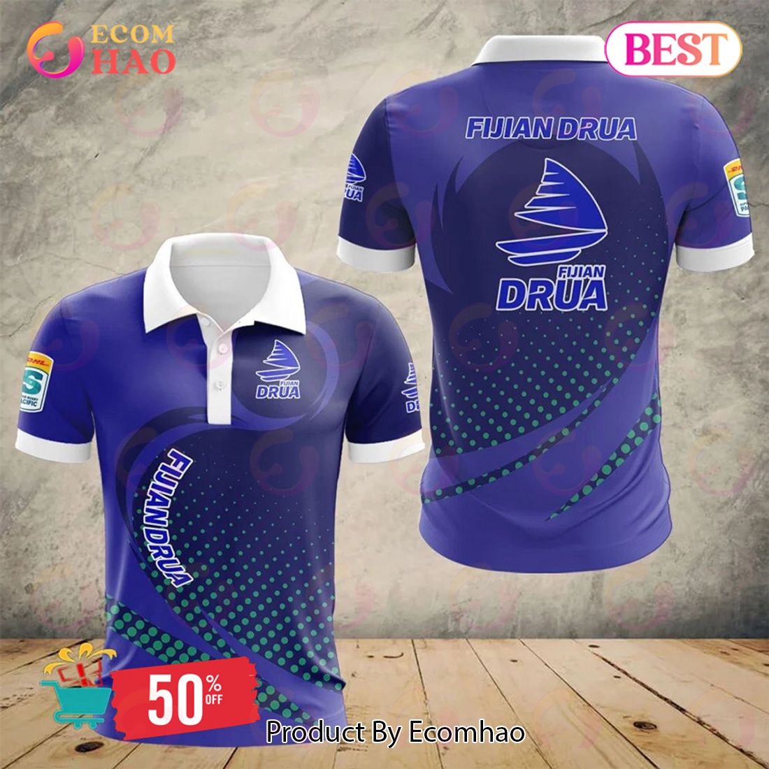 Super Rugby Fijian Drua Special Polo Design