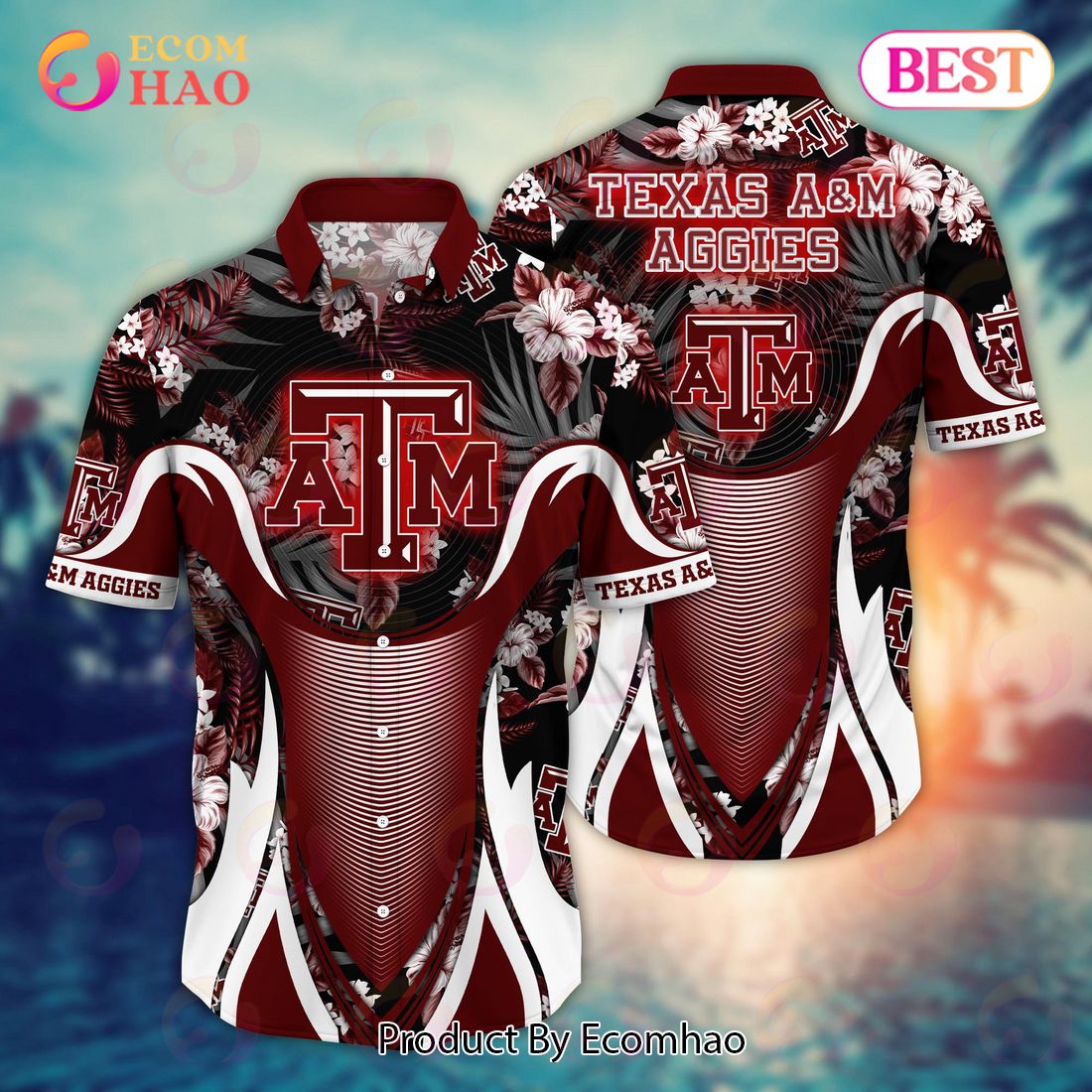 LIMITED] Texas A&M Aggies Summer Hawaiian Shirt And Shorts, With Tropical  Patterns For Fans