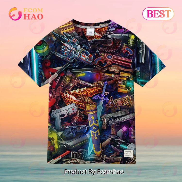 Most Popular Weapons In Video Games Universal Hawaiian Shirt