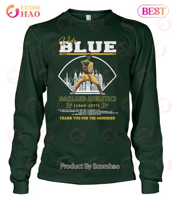 Vida Blue Oakland Athletics 1969 – 1977 Thank You For The Memories T-Shirt