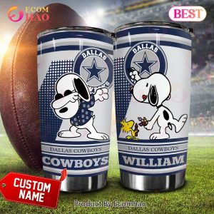 NFL Dallas Cowboys Snoopy Custom Name Football Teams Big Logo Tumbler