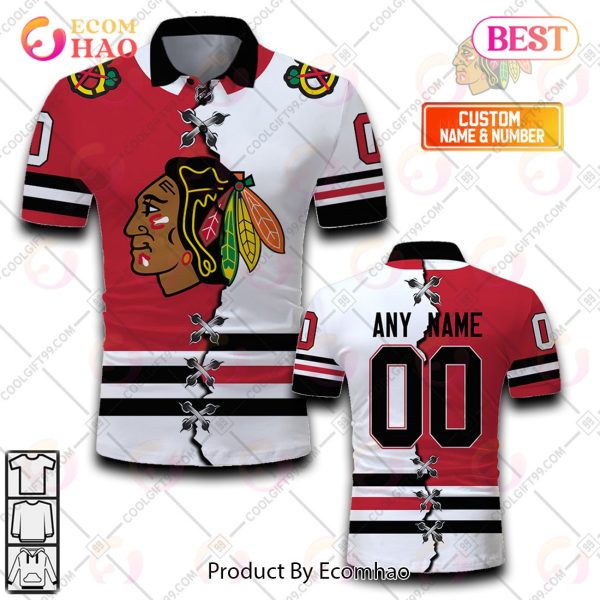 Personalized NHL Chicago Blackhawks Mix Jerseys Polo Shirt