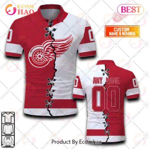Personalized NHL Detroit Red Wings Mix Jerseys Polo Shirt