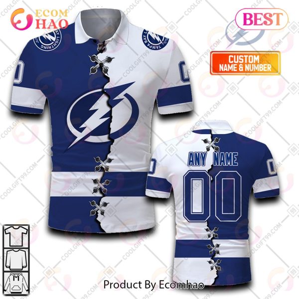 Personalized NHL Tampa Bay Lightning Mix Jerseys Polo Shirt