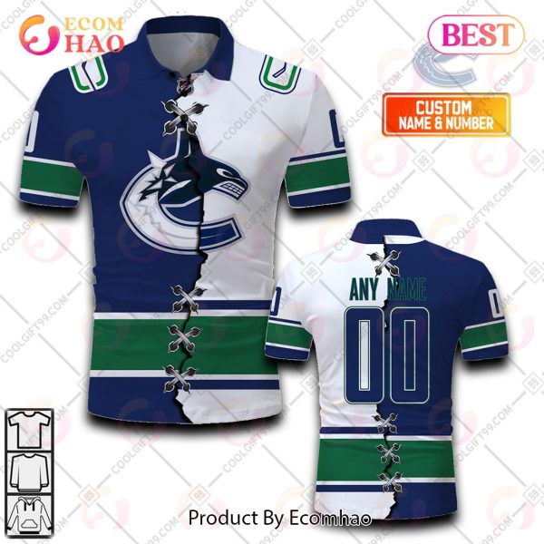 Personalized NHL Vancouver Canucks Mix Jerseys Polo Shirt