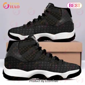 Louis Vuitton Air Jordan 11 Sneakers Shoes Black Monogram Hot 2022 LV Gifts