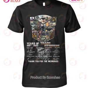 16 Years Of 2007 – 2023 Transformers Signature Thank You For The Memories T-Shirt