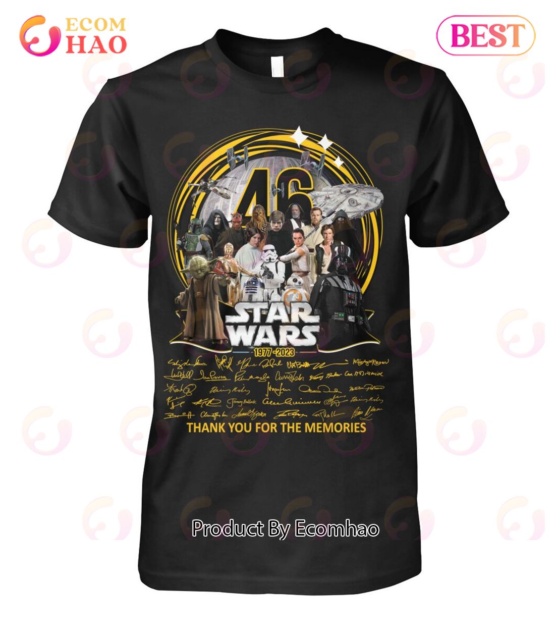 46 Star Wars 1977 – 2023 Signature Thank You For The Memories T-Shirt