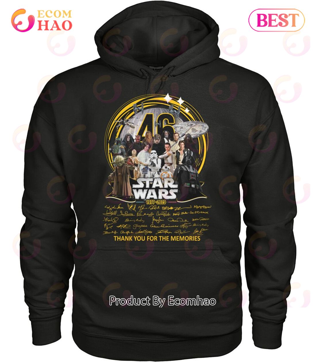 46 Star Wars 1977 – 2023 Signature Thank You For The Memories T-Shirt