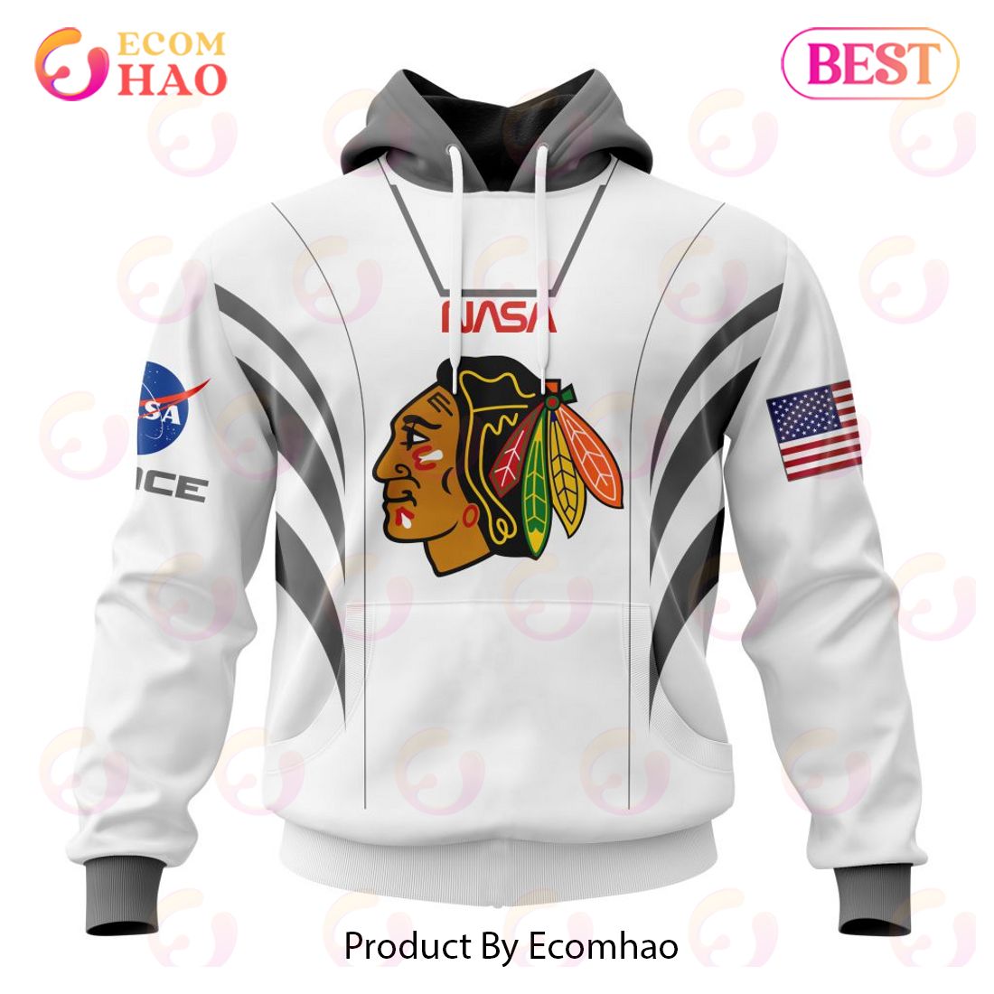 NHL Chicago Blackhawks Special Space Force NASA Astronaut Design 3D Hoodie