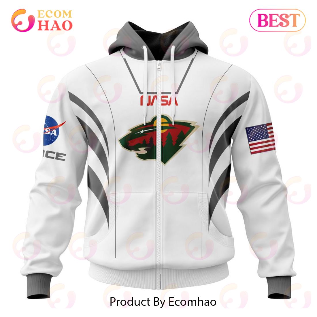 NHL Minnesota Wild Special Space Force NASA Astronaut Design 3D Hoodie