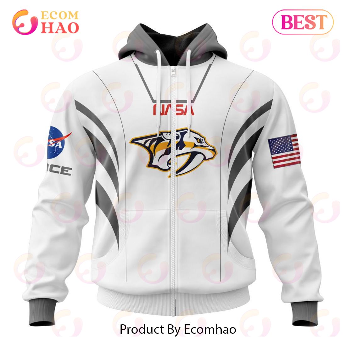 NHL Nashville Predators Special Space Force NASA Astronaut Design 3D Hoodie