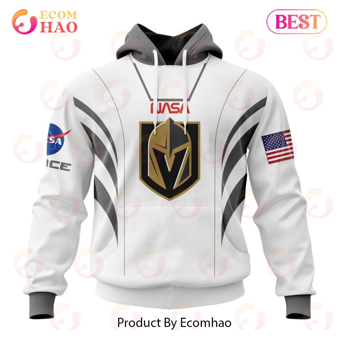 NHL Vegas Golden Knights Special Space Force NASA Astronaut Design 3D Hoodie