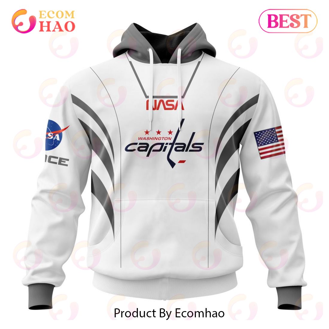 NHL Washington Capitals Reverse Retro Kits 2022 3D Hoodie - Ecomhao Store