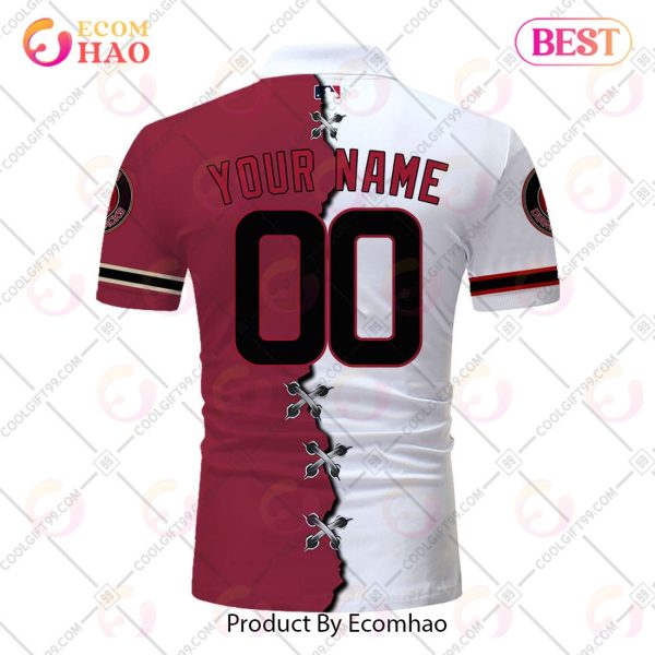 Personalized MLB Arizona Diamondbacks Mix jersey Style Polo Shirt