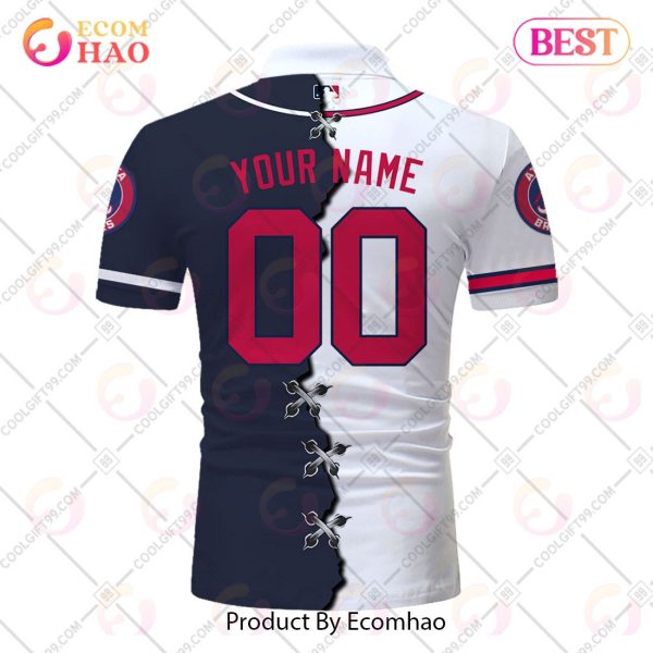 Personalized MLB Atlanta Braves Mix jersey Style Polo Shirt