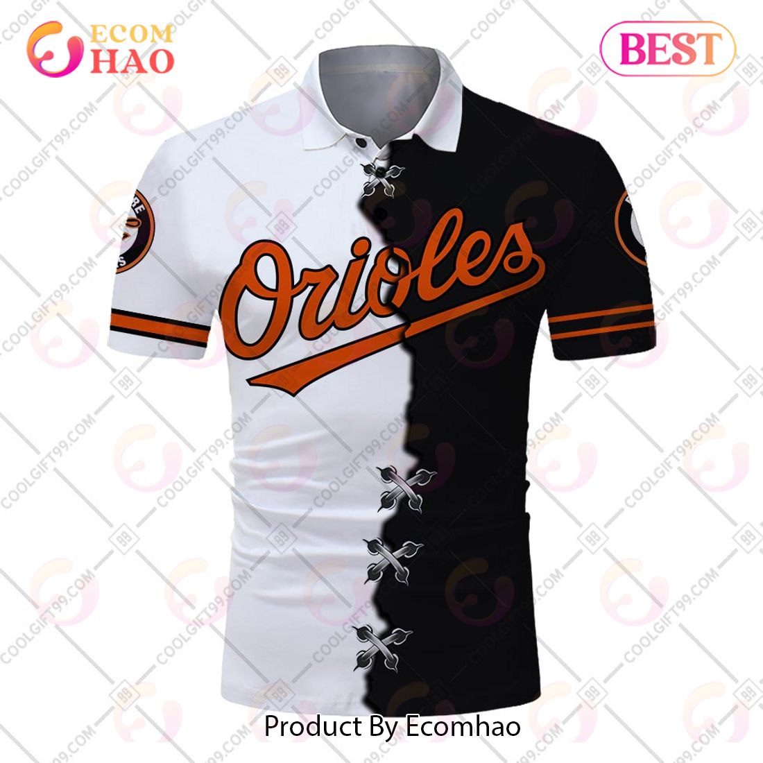 Personalized MLB Baltimore Orioles Mix jersey Style Polo Shirt