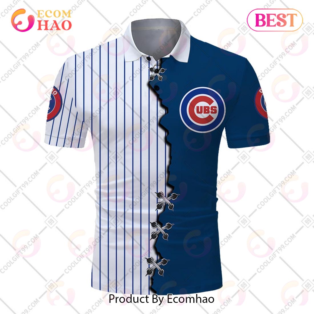 Personalized MLB Chicago Cubs Mix jersey Style Polo Shirt