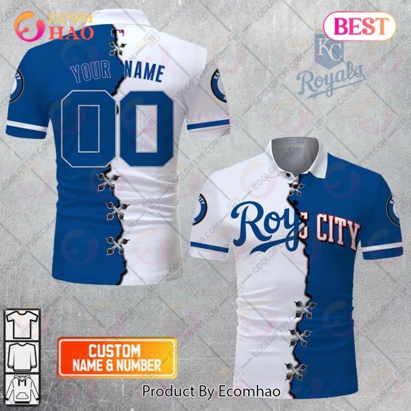 Personalized MLB Kansas City Royals Mix jersey Style Polo Shirt