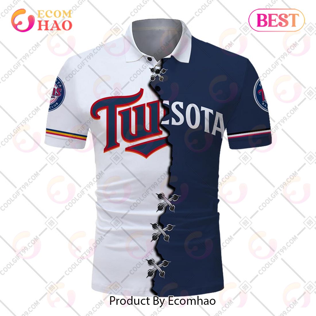 Personalized MLB Minnesota Twins Mix jersey Style Polo Shirt