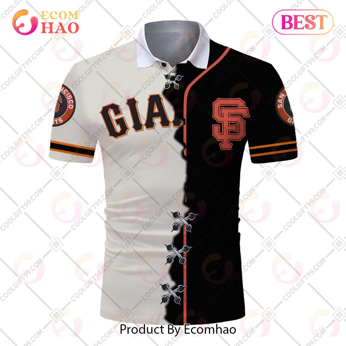 Personalized MLB San Francisco Giants Mix jersey Style Polo Shirt