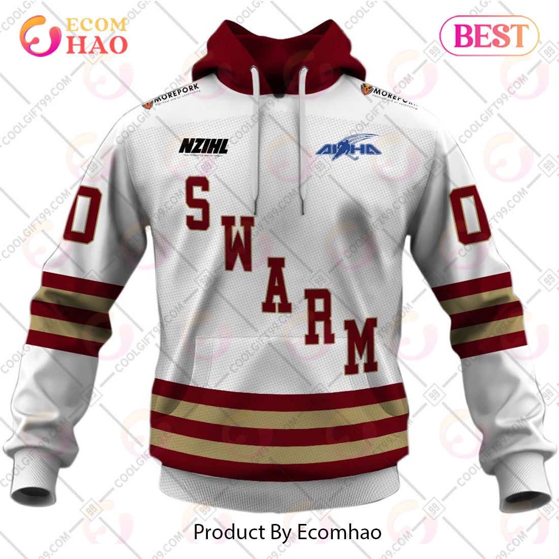 Personalized NZIHL Botany Swarm Jersey Style 3D Hoodie