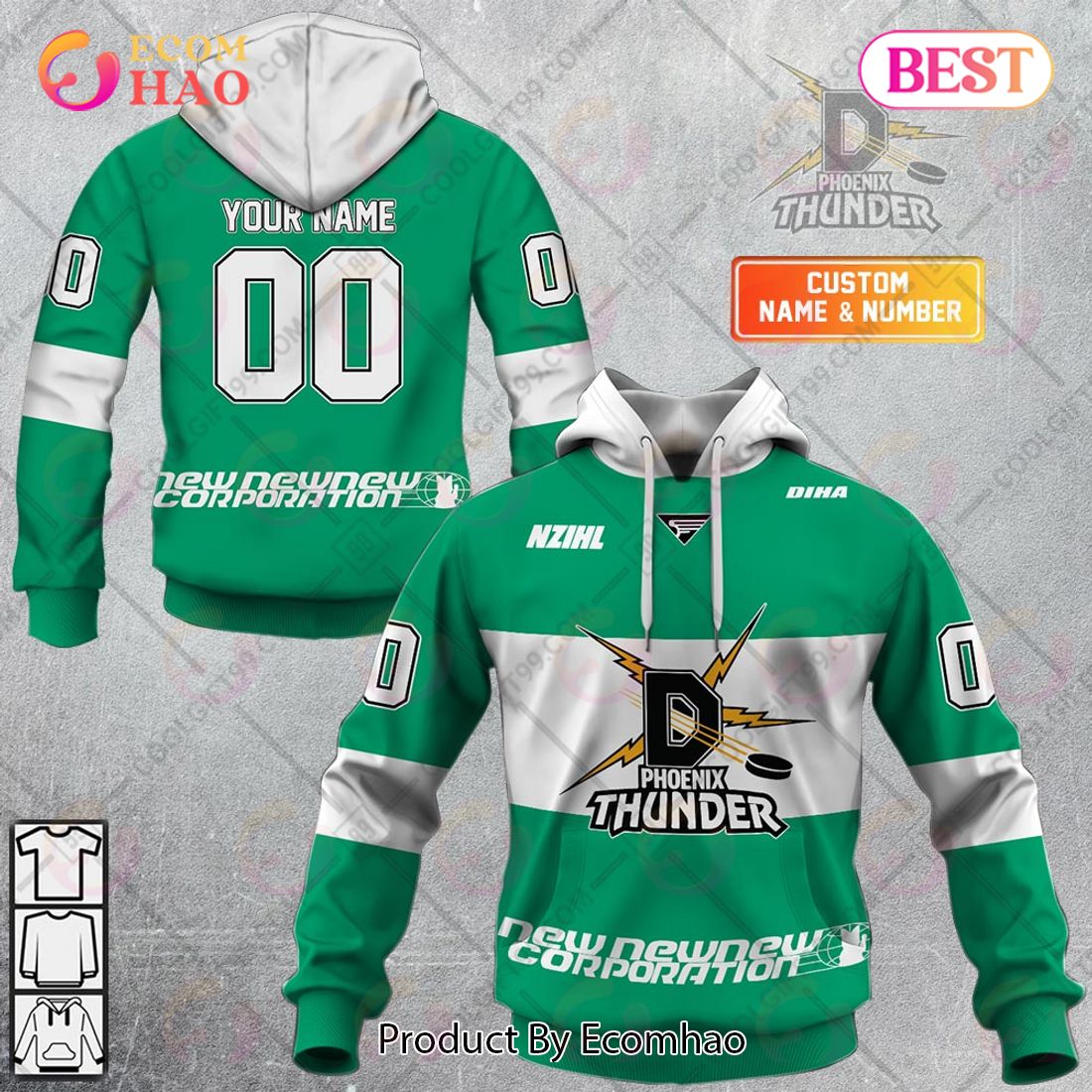 Personalized NZIHL Phoenix Thunder Jersey Style 3D Hoodie